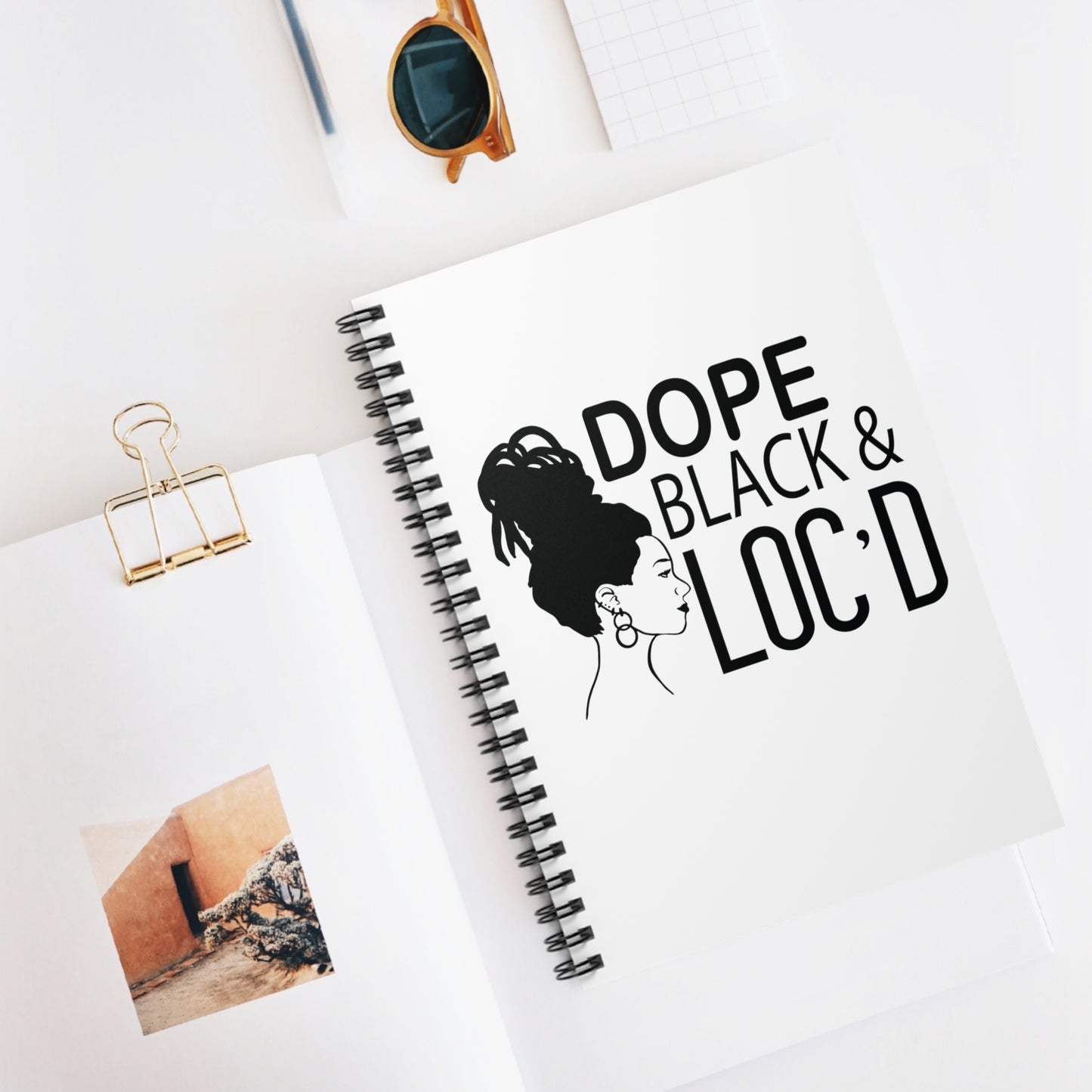 Dope Black & Loc'd Spiral Notebook - Ruled Line