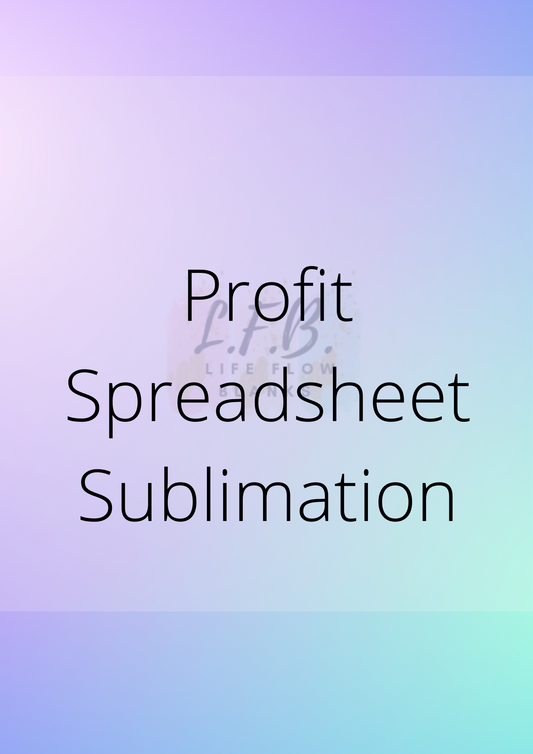 Price Spread Sheet- Sublimation